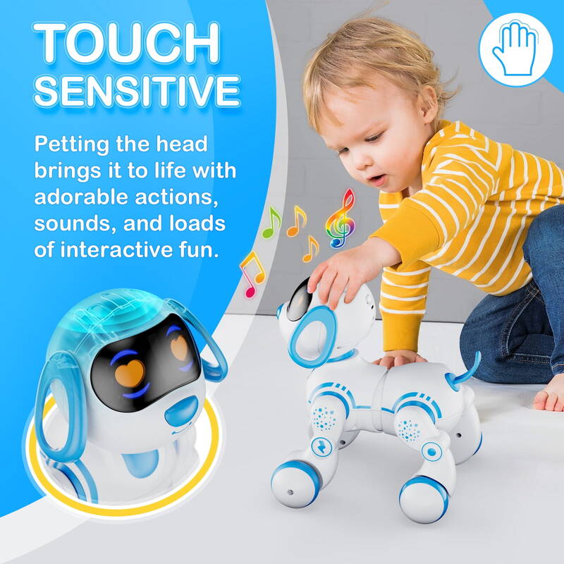 Contixo Smart Puppy, Kids Toddlers Ages 3-8, Interactive Learning Robot Dog Toy, Remote Control, Lights & Sounds, Blue_voghion.com