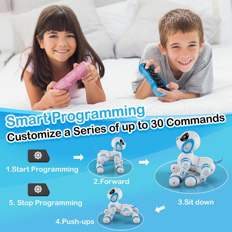Contixo Smart Puppy, Kids Toddlers Ages 3-8, Interactive Learning Robot Dog Toy, Remote Control, Lights & Sounds, Blue_voghion.com