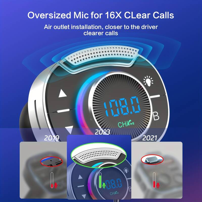 Bluetooth 5.3. Dual USB Charger With Telescopic Cable Cord, Hands-free Calling Wireless Car Adapter, Support PD3.,_voghion.com