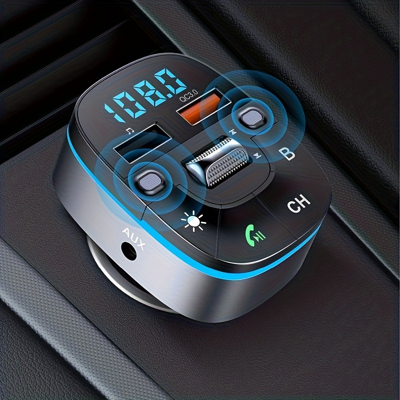5.0 FM-zender voor in de auto, draadloze auto-adapter met microfoon en hifi-geluid, MP3-muziekspeler, radio-audio-ontvanger_voghion.com