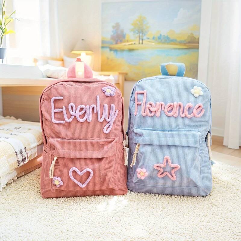 Personalized Backpack With Name Custom School Monogram Book Bag For Students Birthday Gift_voghion.com
