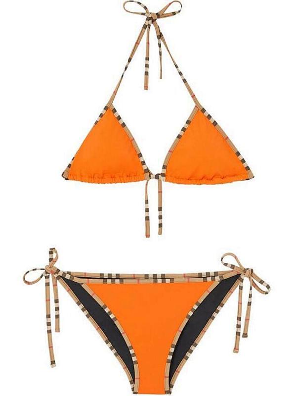 Klassisches Bikini-set Mit Schottenkaro Für Damen Badebekleidung_voghion.com