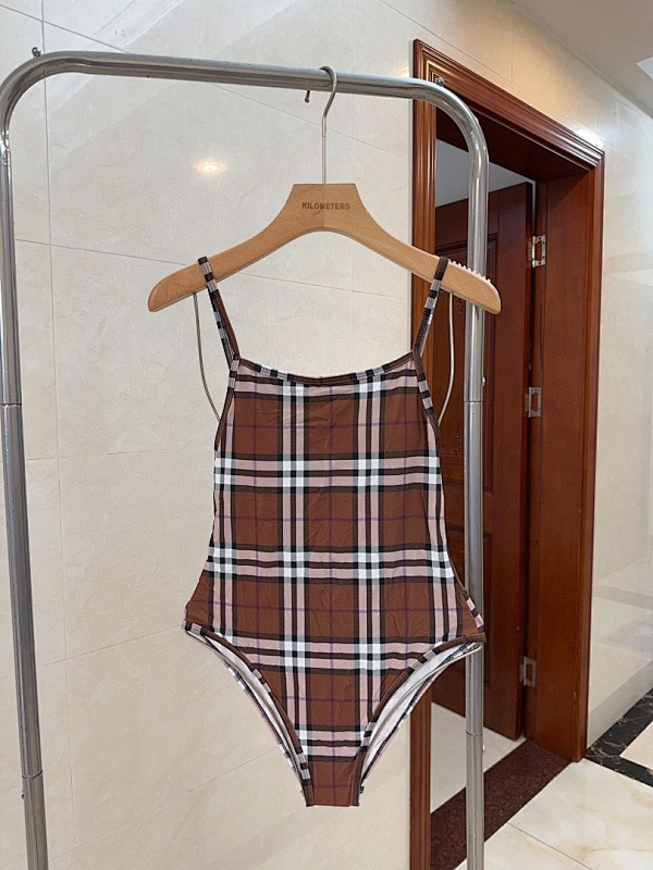 Vintage Karo Monokini Für Damen In Archive Beige Kariert Einteiler_voghion.com