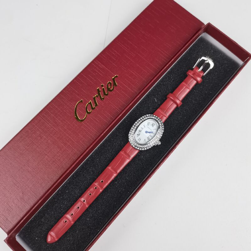 【Inclusief doos】Cartier dameshorloge in Britse retrostijl, lichtgewicht en luxe, designer, casual en veelzijdig horloge met leren band, modieus e