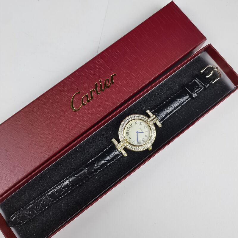 【Inclusief doos】Cartier dameshorloge in Britse retrostijl, lichtgewicht en luxe, designer, casual en veelzijdig horloge met leren band, modieus e
