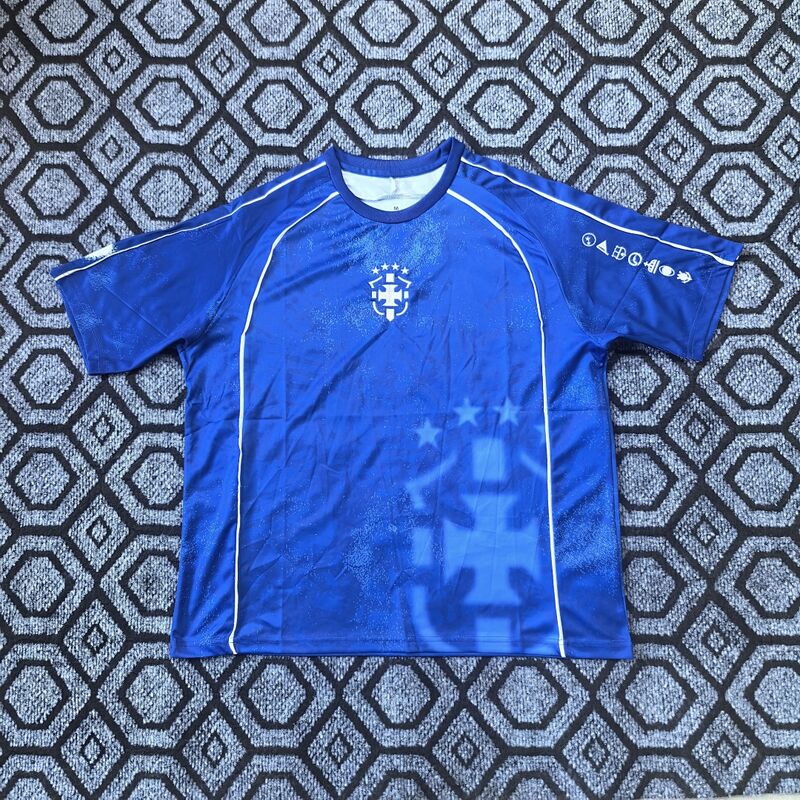 2526 Brazil Blue Special Edition Adult Football Jersey Sport Top Football Short Sleeve Sweatshirt Jersey Football Uniform Football Jerseys_desvips.com